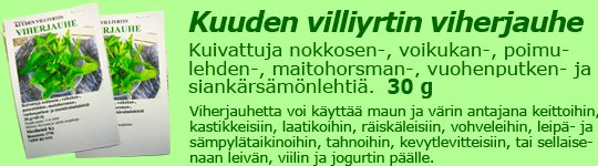 6 villiyrtin viherjauhe